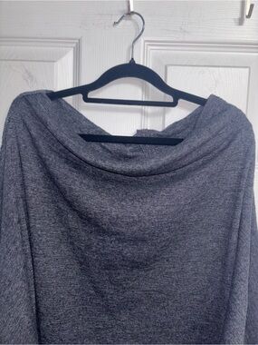 We The Free Heather Charcoal Cowl Neck Sweater